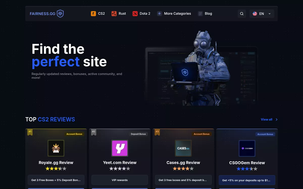 Fairness.gg website, designed and built by TK WebHosts