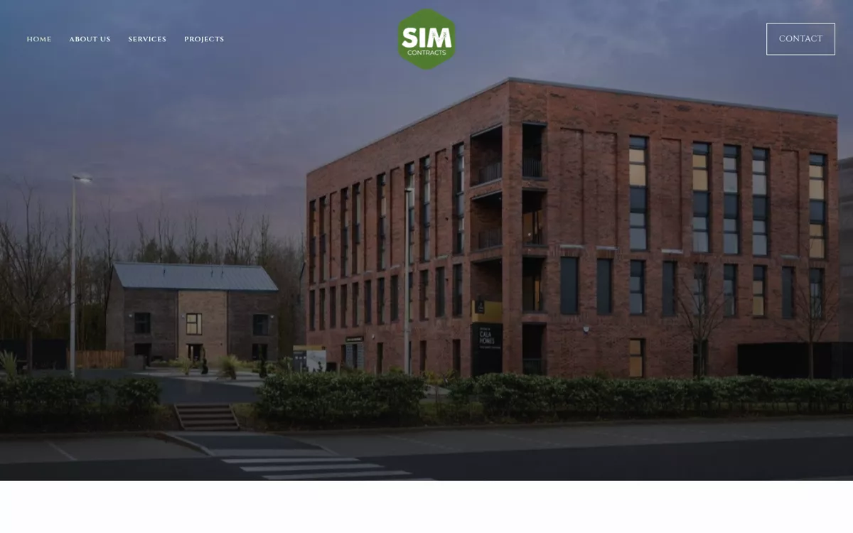 Sim Contracts website, designed and built by TK WebHosts